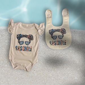 Little Sasshole onsie and matching bib